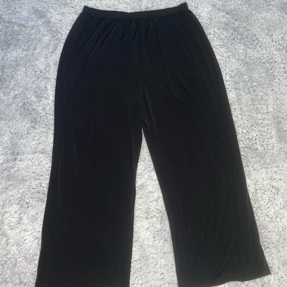 Mariage Women’s Black Stretch Pants Size 20W Made In The USA Elastic Waistband